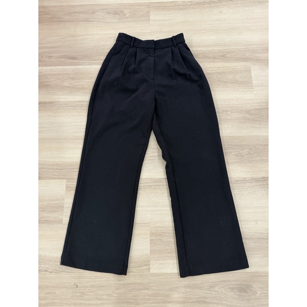 Abercrombie & Fitch Curve Love Sloane Tailored Wide Leg Pant Womens 26/2 R Black